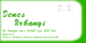 denes urbanyi business card